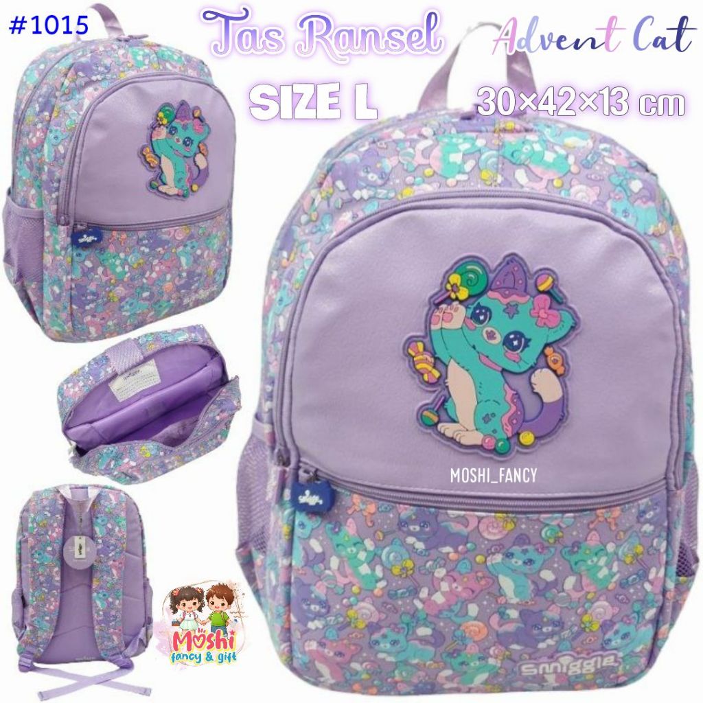 Advent Cat Bag / Purple Cat Motif Backpack School Bag / Senior Cat Purple Backpack / Elementary Scho