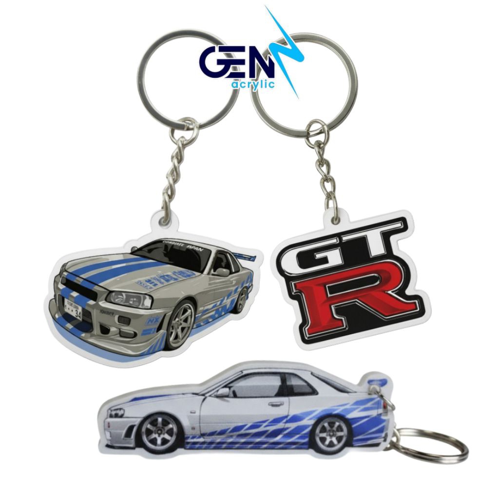 GANTUNGAN Nissan G-TR R34 Brian OCornor พวงกุญแจ & GTR Iconic Fast & Furious Iconic โลโก้
