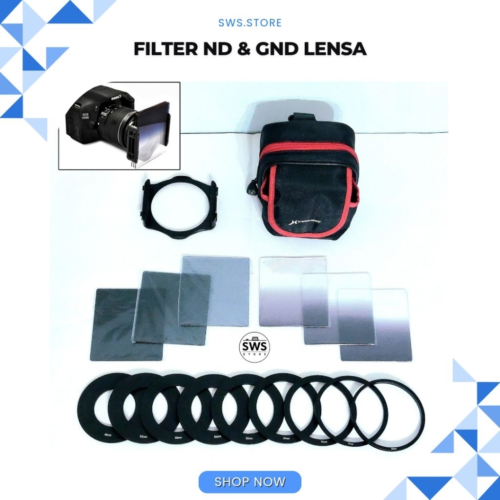 ND GND 9 Ring Hood Adapter Filter, 6 Filters - แถมกระเป๋า