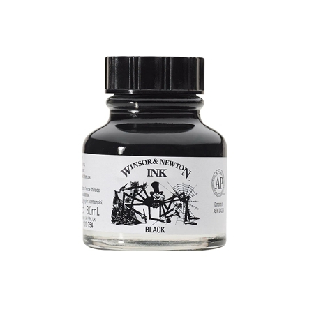 Winsor 7 Newton Ink Black 30ml - หมึก Winsor Black / หมึก Winsor / หมึกประดิษฐ์ตัวอักษร