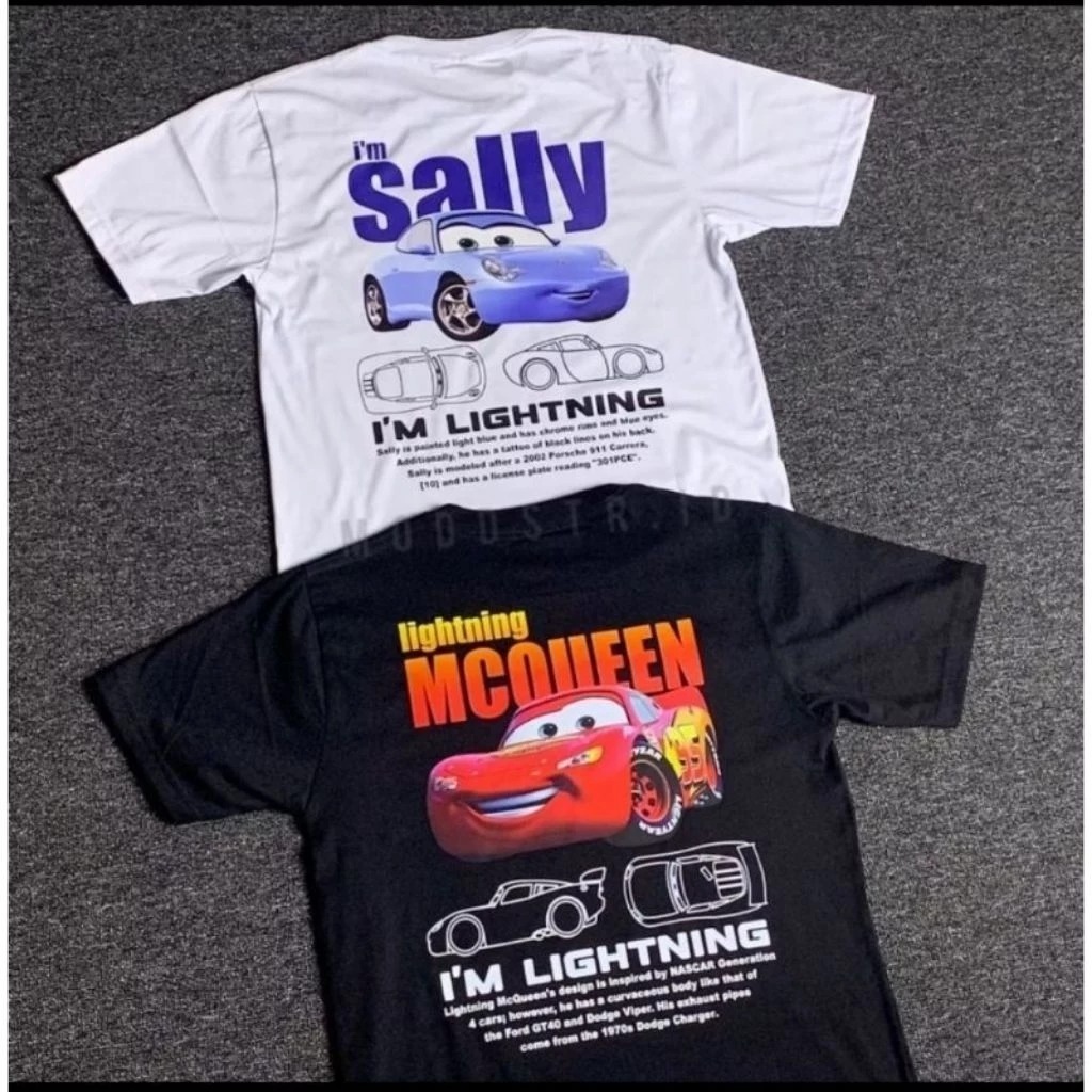 Lighting เสื้อยืด McQueen & Sally Carrera เสื้อยืด DISTRO แสง McQueen & Sally Carrera MEN WOMEN