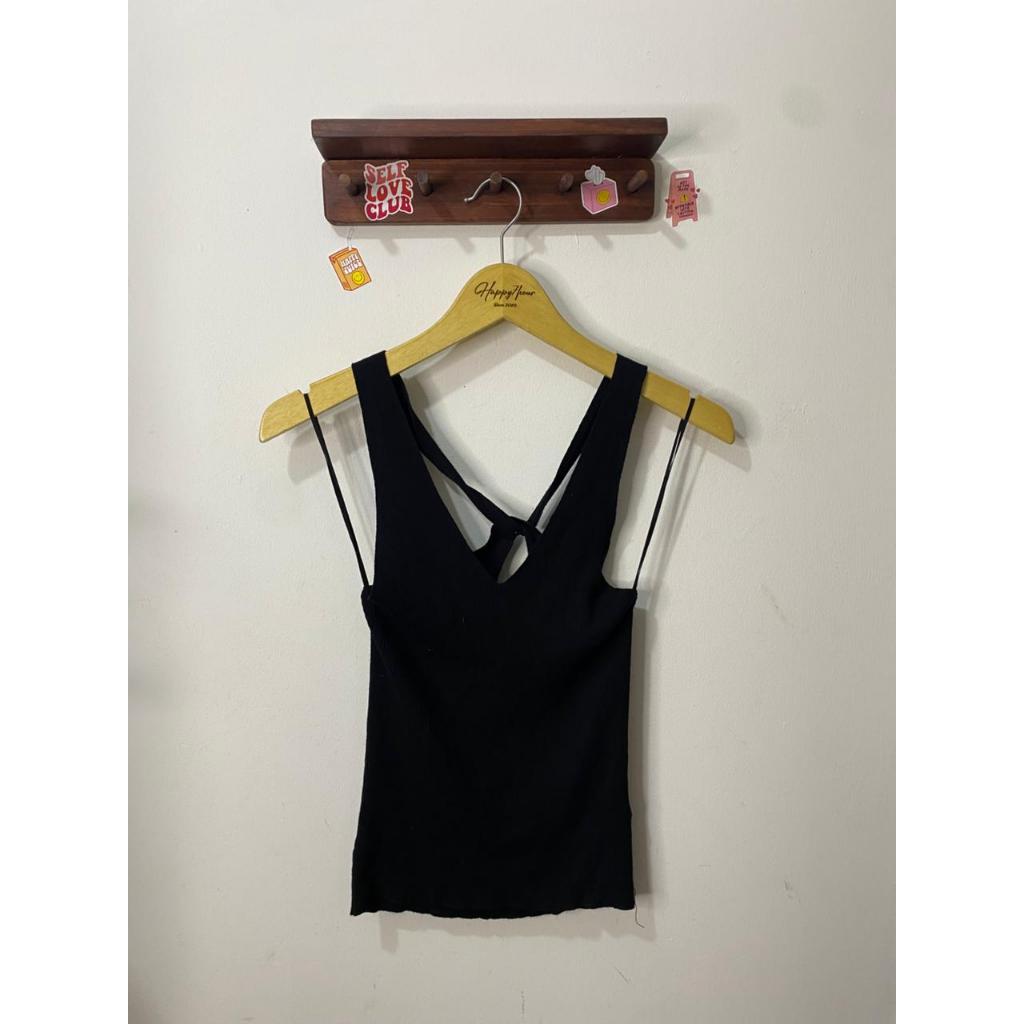 OYSHO BLACK KNITTED TANK TOP