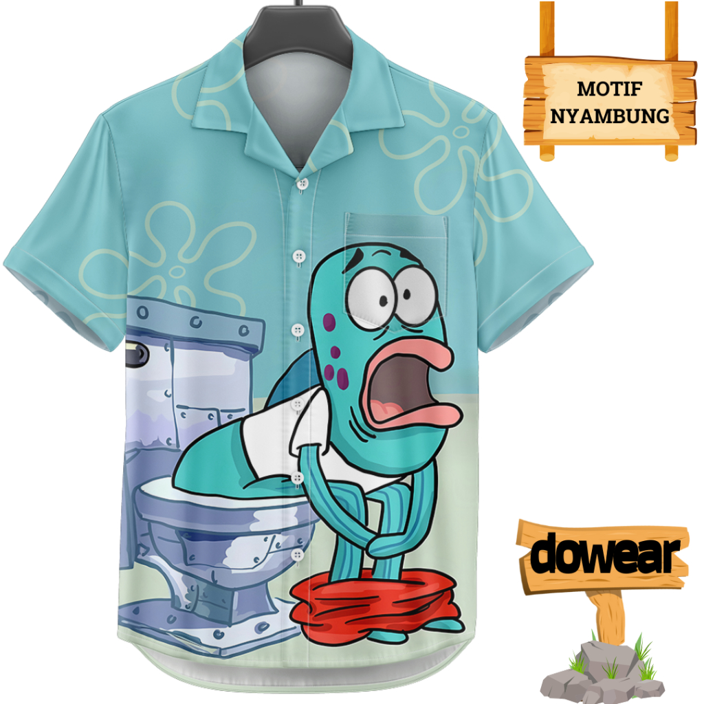 KEMEJA Dowear S-5XL เสื้อฮาวายจัมโบ้สําหรับผู้ชายและผู้หญิง 869 HAROLD