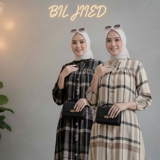 Gamis Rayon Jumbo Motif Kotak Premium Adem & Nyaman LD 120-140 cm