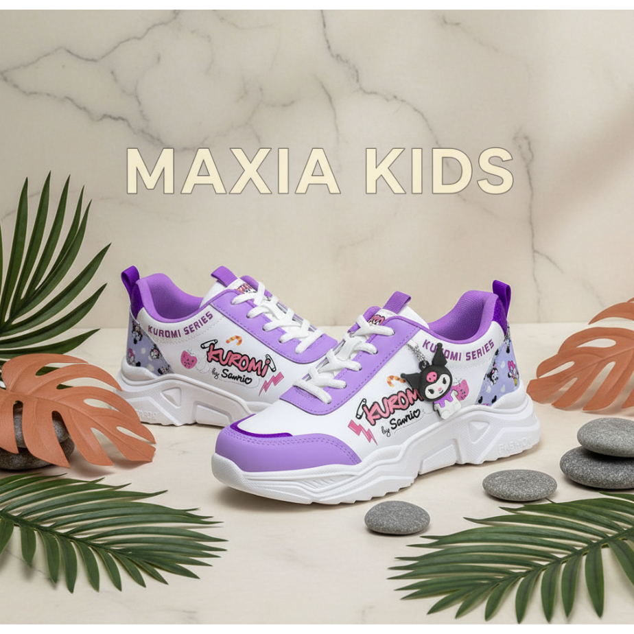 รองเท้าเด็กผู้หญิงก่อนวัยเรียน อนุบาล ประถม คุณภาพนําเข้า ตัวละคร viral KUROMI ล่าสุด motif - รูปที่ 3
