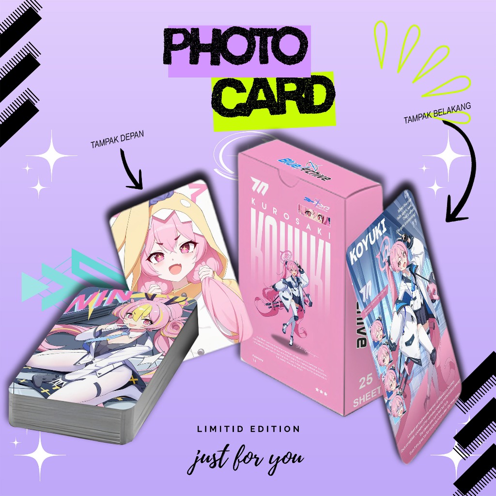 KUROSAKI KOYUKI BLUE ARCHIVE PREMIUM 25 แผ่น PHOTOCARD SET ฟรีกล่อง