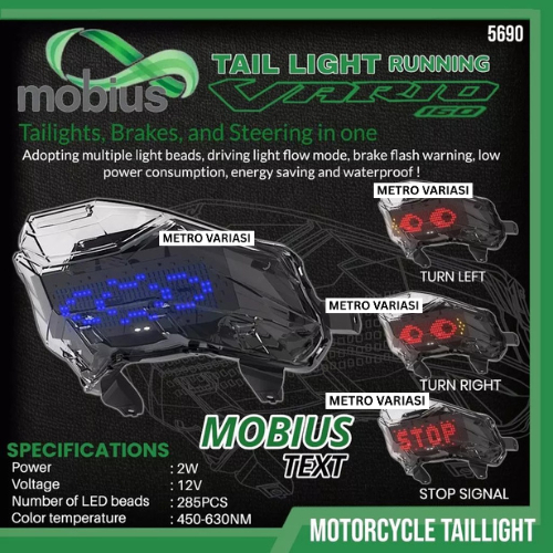 Stoplamp Vario 160 MOBIUS 5690 รุ่นข้อความ Mobius Running 3 In 1 ORIGINAL