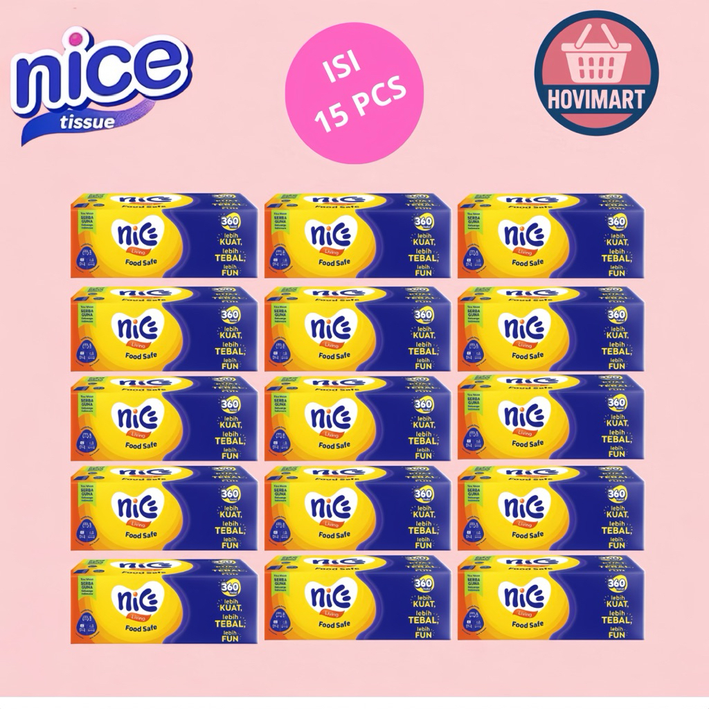 15 แพ็ค Nice Tissue Pack Nice Tissue 360 แผ่น 2Ply | Nice Facial Tissue | เนื้อเยื่อ NICE