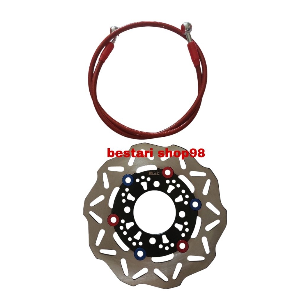 2 in 1 แพ็คเกจดิสก์เบรกหน้าสีดํา ขนาดมาตรฐาน 190mm + 95cm สายเบรคสําหรับ Mio j, Mio m3, Mio gt, 3 รู