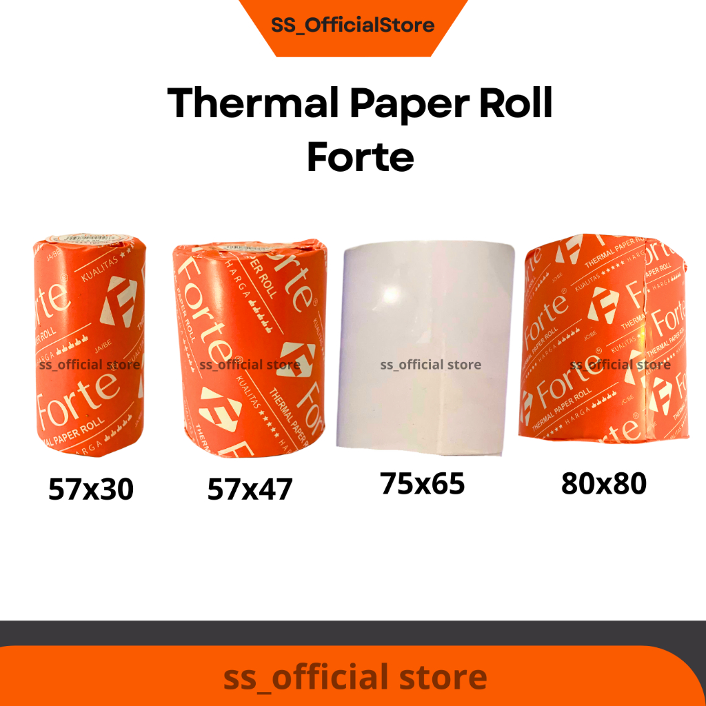 THERMALT กระดาษม้วน FORTE 57x30 (ไม่มีแกน) / 57x47 / 75x65 / 80x80