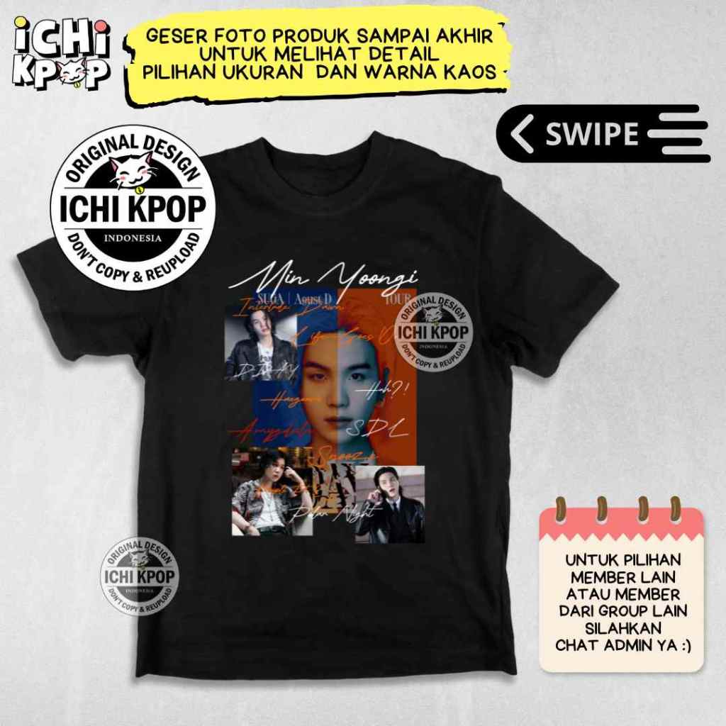 เสื้อยืด SUGA (FRONT PRINT เท่านั้น) Min Yongi Army D-DAY DDAY kpop