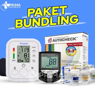 Paket Hemat Bundling 4 In 1 / Tensimeter Alat Pengukur Tensi Digital / Autocheck 3 In 1 Mesin Alat Cek Gula Darah Kolestrol Asam Urat Cholestrol Glucose / Taff Omicron Tensimeter Digital Alat Tensi Darah / Pengukur Tekanan Darah