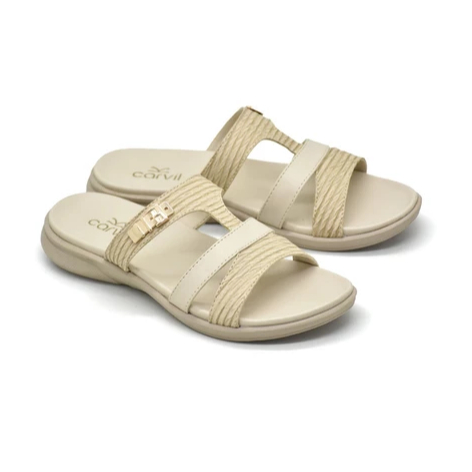 Carvil รองเท้าแตะลําลองผู้หญิง Fukui-03 สีเบจ