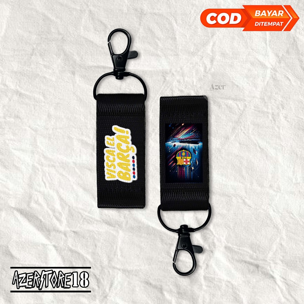 พวงกุญแจ GANTUNGAN Snaphook พร้อม BARCELONA motif - น่ารักน่าดึงดูด - พวงกุญแจอาร์ต FOOTBALL CLUB - 