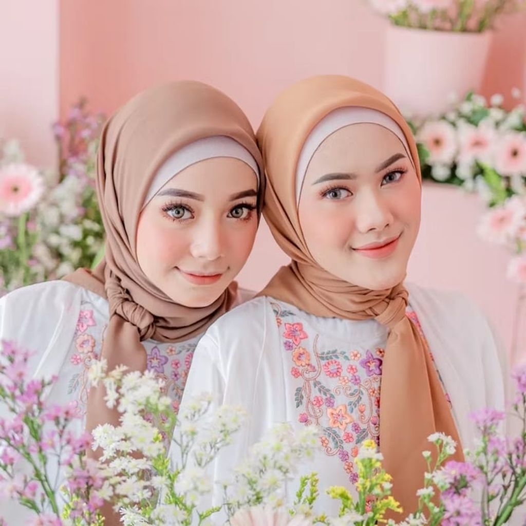 ใหม่ Bella Square Hijab ฟรีกระเป๋าธรรมดา Square Hijab สี Bella Square Hijab