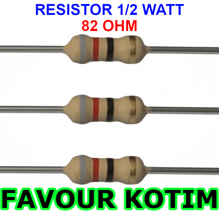 RESISTOR 82R 82 OHM 1/2 WATT 5% R 1/2 W 0.5W 5 PERCENT FVKOTIM