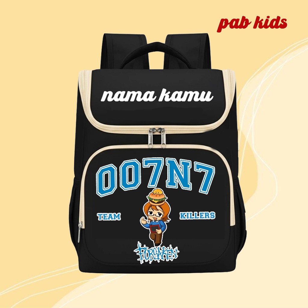 CHILDRENS SCHOOL BACKPACK WITH PICTURE MOTIF 007N7 FORSAKEN ROBLOX / กระเป๋าเด็กที่แข็งแกร่งและกันน้