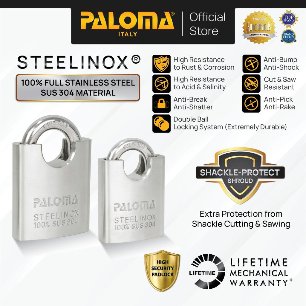 PALOMA กุญแจล็อครั้วประตู Locker กุญแจรถประตูล็อคกล่องคอยาวสั้น Shackle ป้องกัน Steelinox สแตนเลส SU