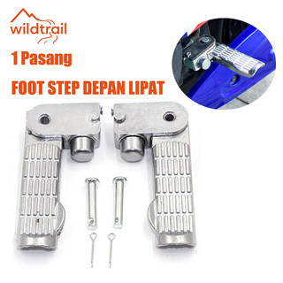 Footstep Front / Foot Step Depan Lipat Pijakan Kaki Depan Universal Sepeda Listrik 1 Set Pedal Sepeda Elektrik Pedal Shock Belakang Aksesoris Sepeda Elektrik Bahan Aluminum Alloy Pedal Kaki Elektrik Anti-Slip