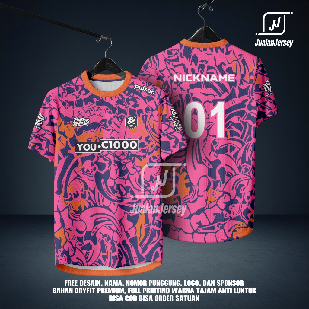 PRX PAPER REX 2026 VALORANT MASTER MADRID JERSEY ฟรีชื่อที่กําหนดเองและหมายเลข