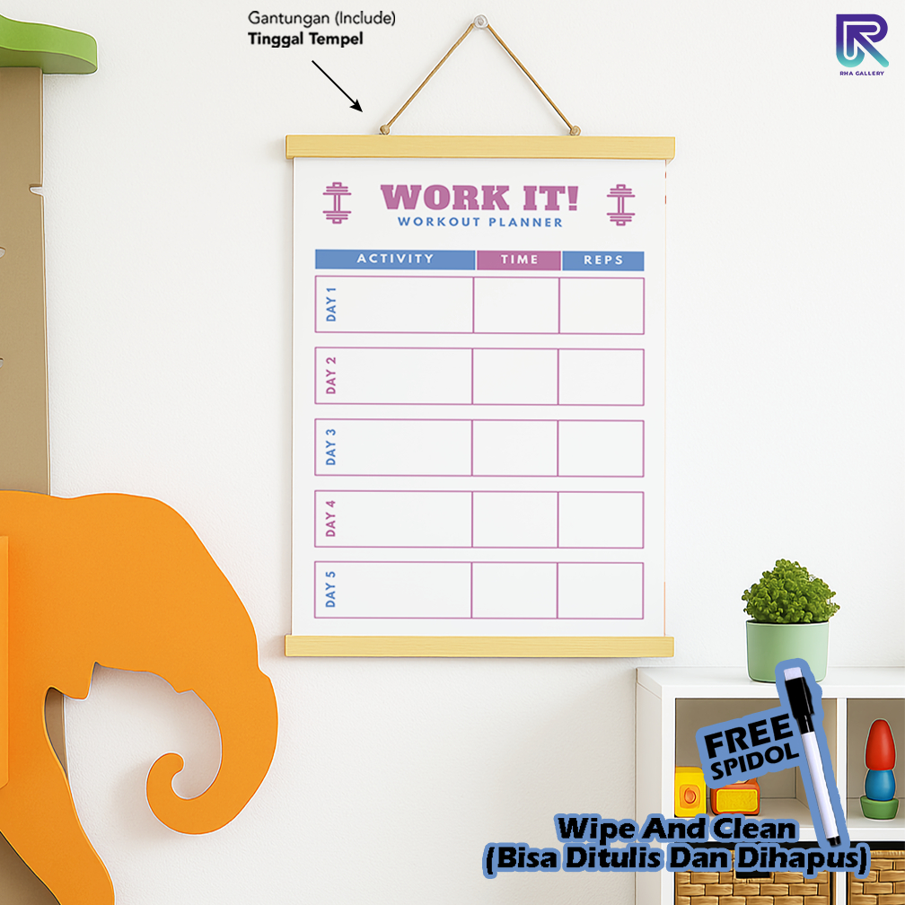 RHA GALLERY Planner กิจกรรมรายวันกีฬาทุกวัน / Weekly Weekly Wipe And Clean List Writing Schedule