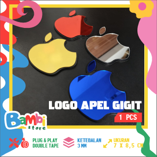 APPLE BITE EMBLEM ACRYLIC EMBLEM RAISED APPLE BITE โลโก้ไม่ใช่สติกเกอร์รถจักรยานยนต์ BAMBI STORE