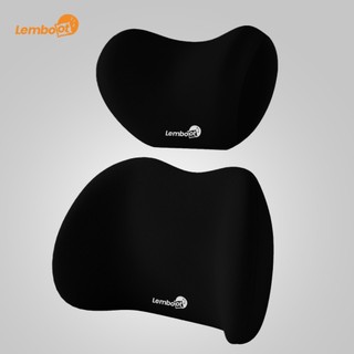 LEMBOOT Bantal Mobil Mewah Sandaran Leher Punggung Memory100%  Foam Kulit Premium Bantal Berkualitas