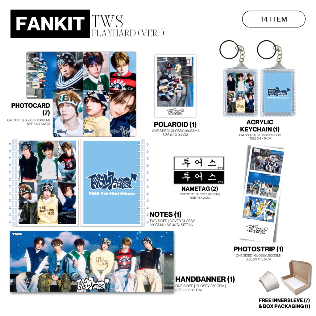 FANKIT TWS PLAY HARD 14 รายการ KPOP UNOFFICIAL DOHOON HANJI JIHOON KYUNGMIN SHINYU YOUNGJAE