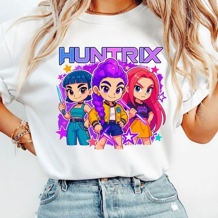 Huntrix D3m0n hunt3r Kp0p เสื้อยืดผู้ใหญ่และเด็ก Size M - 3XL | 1-10 ปี (2)