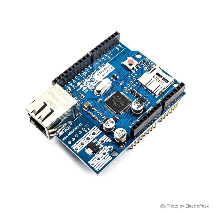 Ethernet Shield W5100 R3 สําหรับ Arduino UNO Mega และ Slot Micro SD