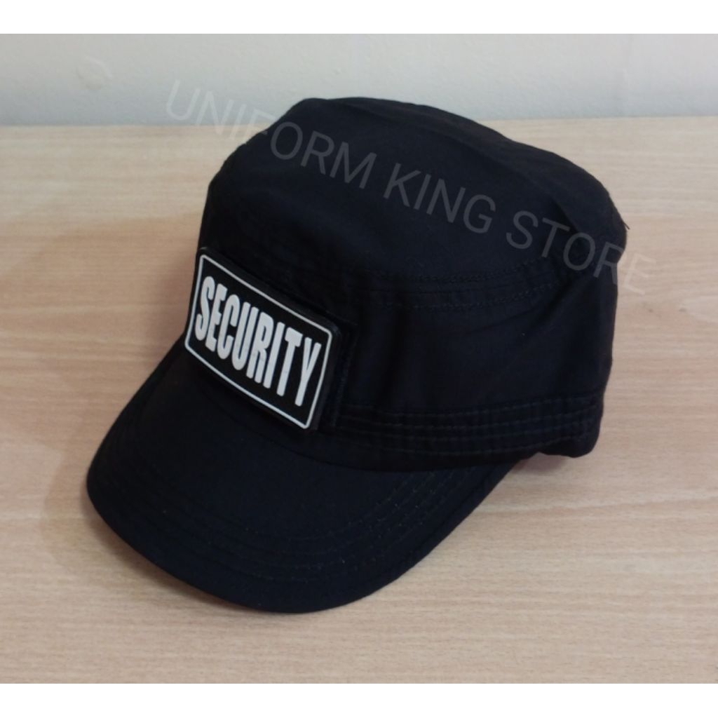 หมวกคําสั่งสีดํา SECURITY 2 PATCH - หมวกบัญชาการพร้อมการเชื่อม 2 PATCH ADHESIVE PATCH