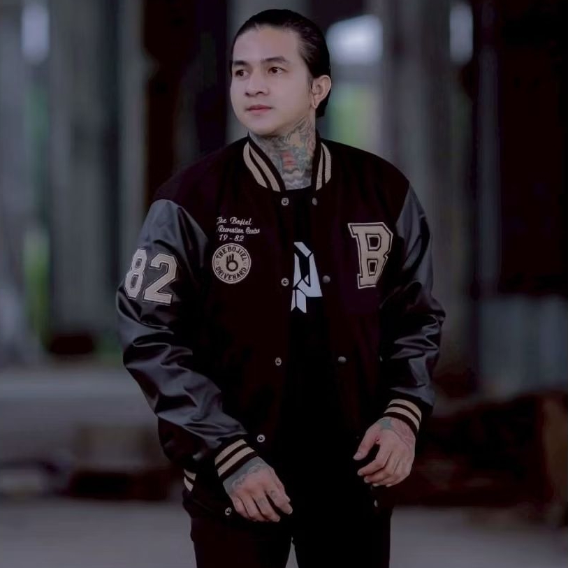 Four Az/Thebojiel Mens Varsity Baseball Jacket ปัก/ผู้ชายและผู้หญิง Varsity Baseball Jacket แฟชั่น