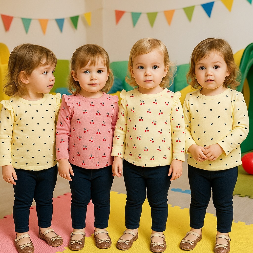 Pinpin Kids - One Set Olivia Casual Top and Curly Leggings for Girls