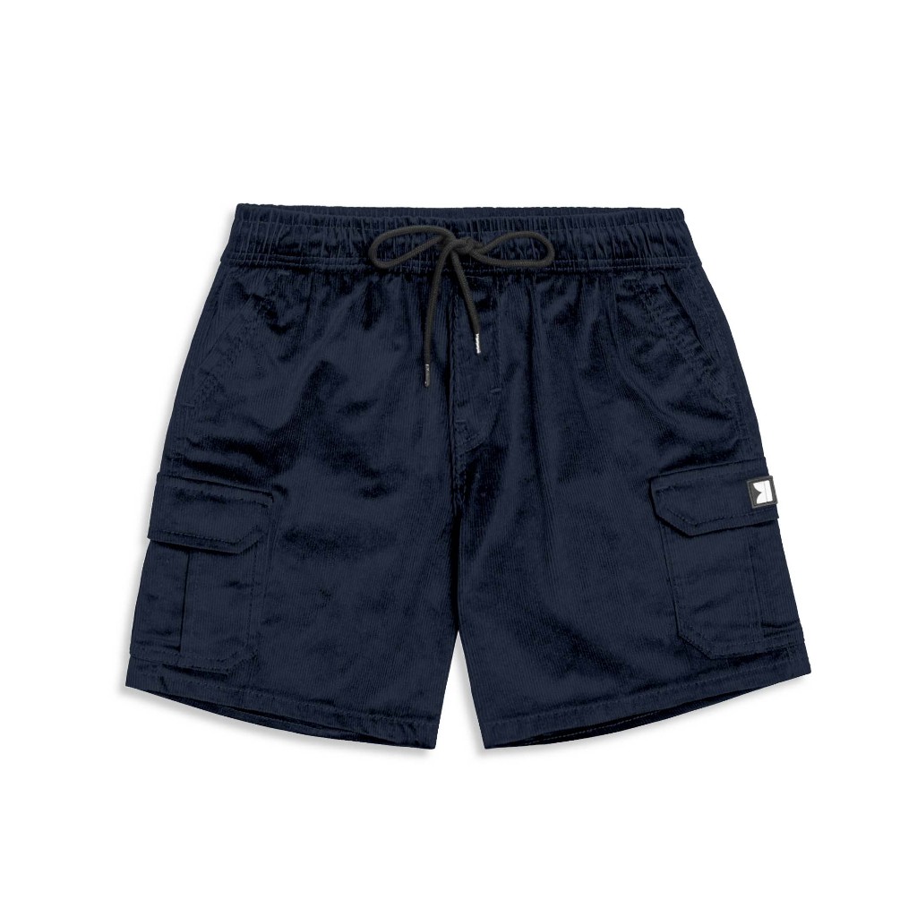 KEEPFS | Short Pant Cargo Corduroy Navy | เคสแปะ