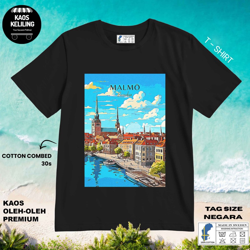 SWEDEN SOUVENIR เสื้อยืด SWEDEN 21 พร้อมต้นฉบับ SWEDEN LABEL TAG ของขวัญพรีเมี่ยม SOUVENIR CLOTHES