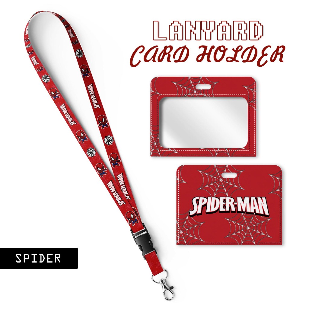 GANTUNGAN [ID CARD LANYARD] One Set Lanyard ID Card ภูมิทัศน์แนวนอน SPIDERMAN Rope - พวงกุญแจ - มัลติฟังก์ชั่น