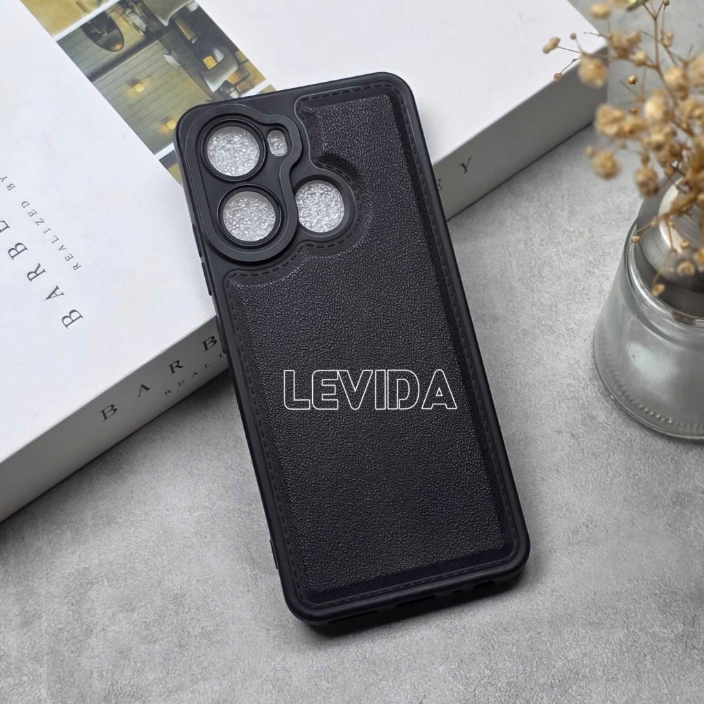 เคสหรู Leather Pro Camera สีดํา Itel P40 Itel P65