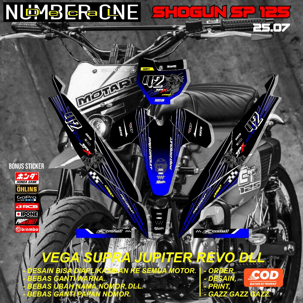 สติ๊กเกอร์ RBT SHOGUN SP 125 MOTOR RBT BEBEK MODIF SUPERMOTO YZ CRF KLX KX KTM RBT รหัส 25.07