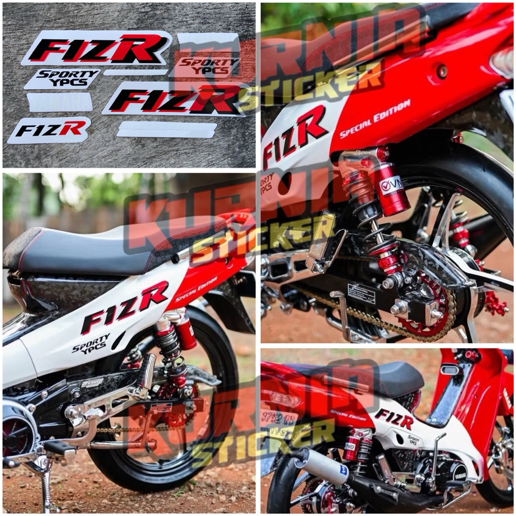 MERAH Yamaha Fizr F1zr Fiz R Malboro Special Edition 2003 สีแดงสีขาวสติกเกอร์โปร่งใส Striping