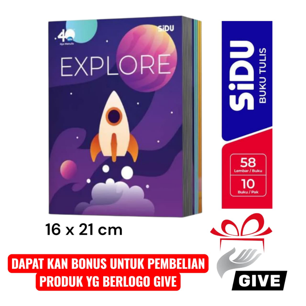 AS888 - สมุดโน๊ต Sidu Sinar Dunia Quarto 58 แผ่น มี 10 เล่ม