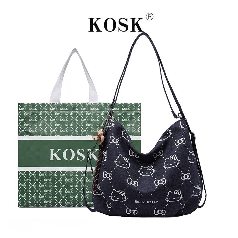 KOSK Womens 2in1 Shoulder Bag Premium Denim Backpack Fashion Trend 6628