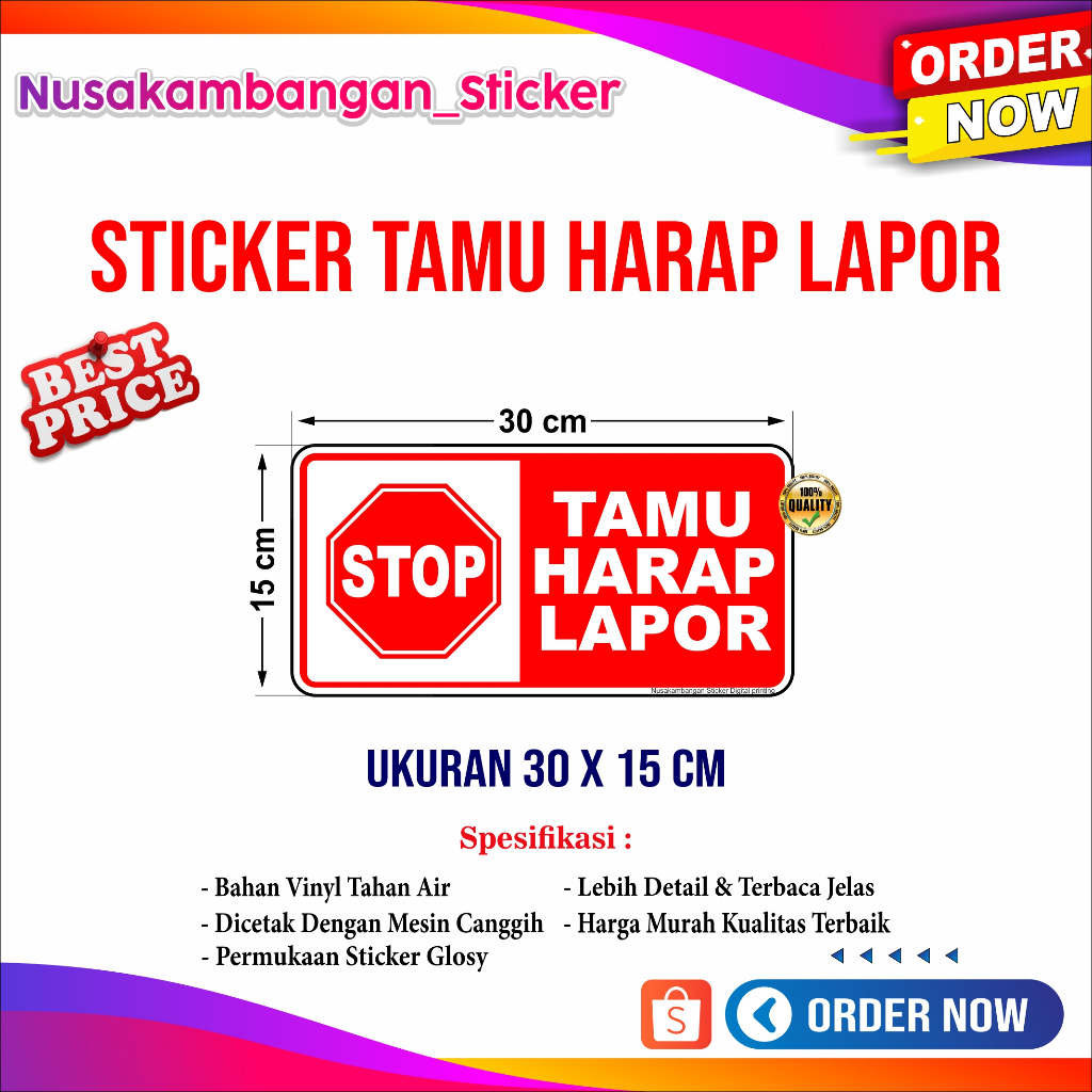 PLEASE REPORT GUEST สติ๊กเกอร์ 30 X 15 STOP PLEASE REPORT GUEST
