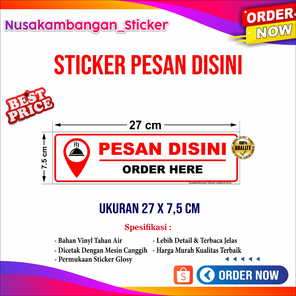 ORDER STICKER HERE ORDER HERE 27 X 7.5 CM
