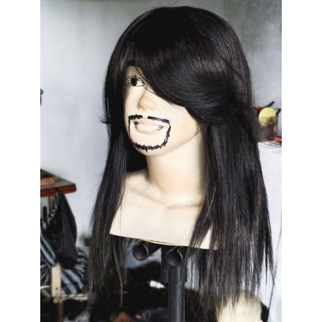 GONDRONG MENS WIG STRAIGHT HAIR BANGS