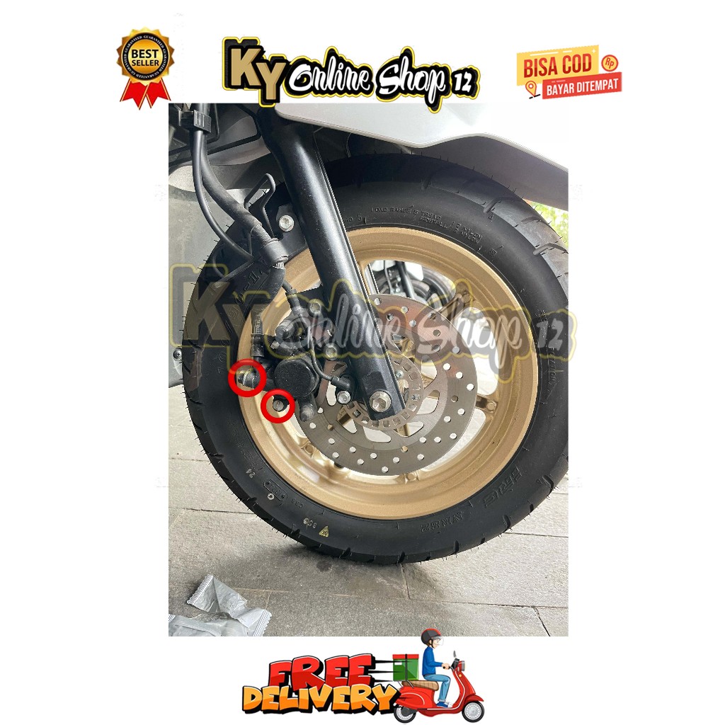 BANJO BOLT + จานคาลิปเปอร์หน้า TOJOSAN (2 BOLT) GRAND FILANO NEW FREE GO YEAR 2015 - 2025 BRACKET NE