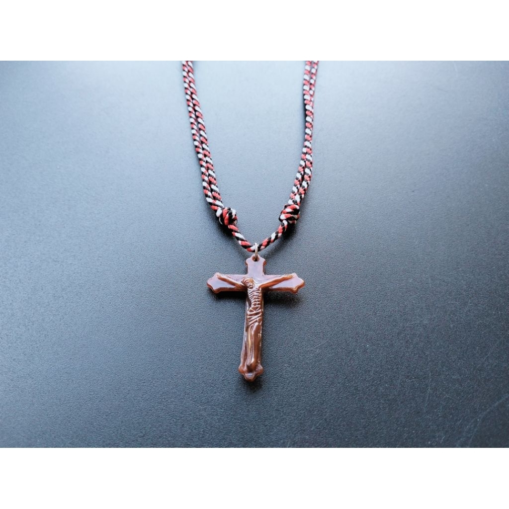 K39 CATHOLIC TRIDATU ROPE CROSS NECKLACE