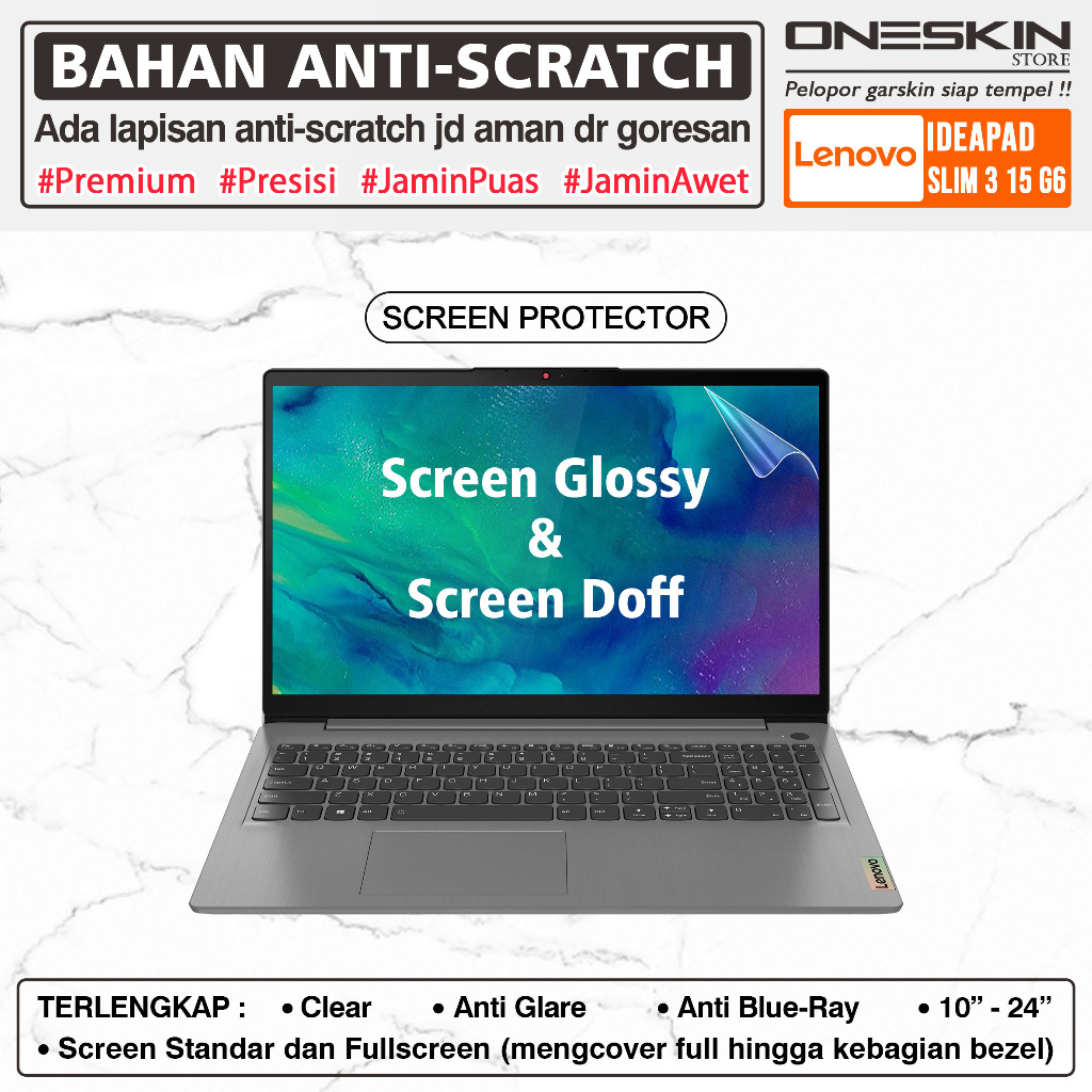 LAYAR ป้องกันหน้าจอสําหรับ Lenovo IdeaPad Slim 3 3i-15 15ALC6 15ITL6 Glossy Doff Anti Blueray