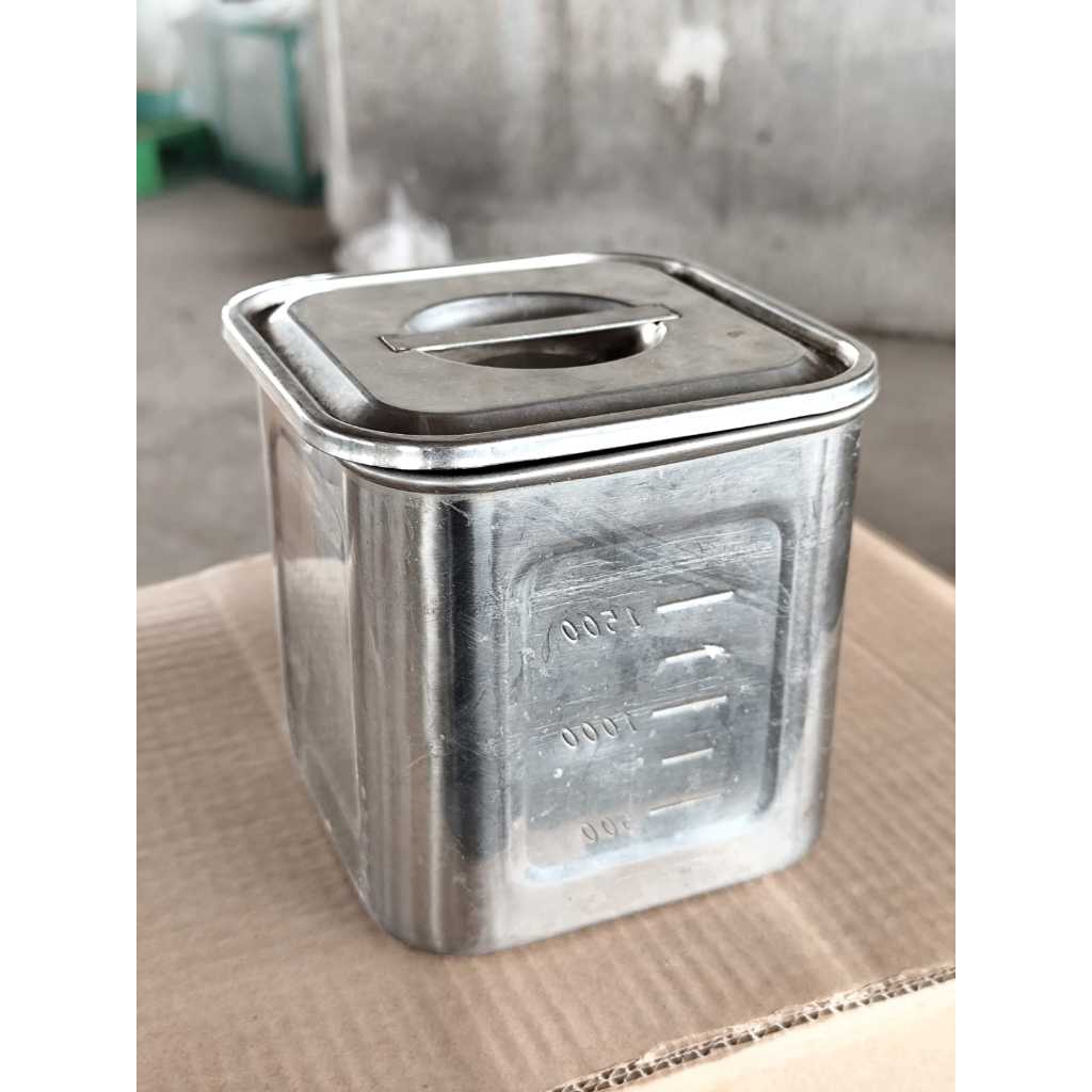 ยูกิวา กล่องใส่ซอส/ซอสสแตนเลสทรงสี่เหลี่ยมพร้อมฝาปิด | กล่องใส่อาหาร/กล่องเก็บของ สแตนเลส SUS 304