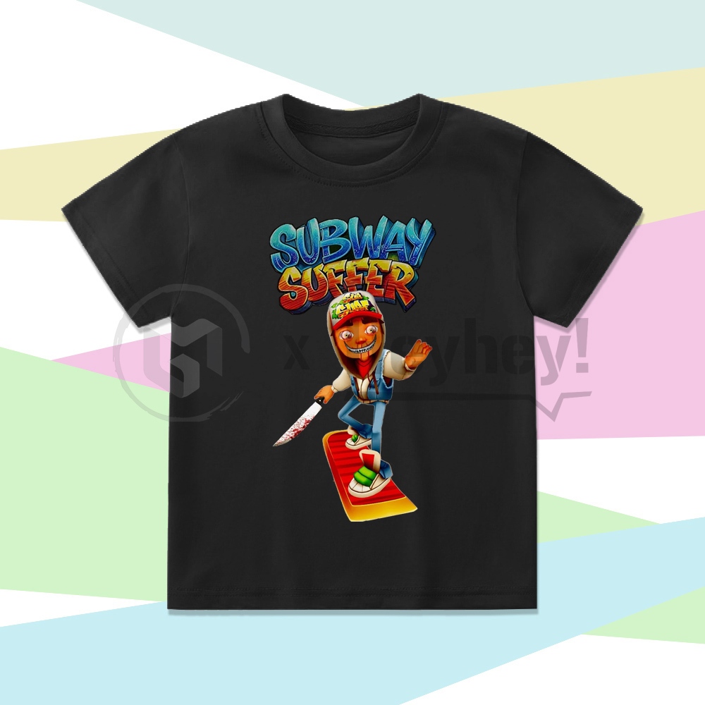 เสื้อผ้าเด็กเสื้อยืด CHILDRENS, GAME SUBWAY HORROR SUBWAY SURFERS
