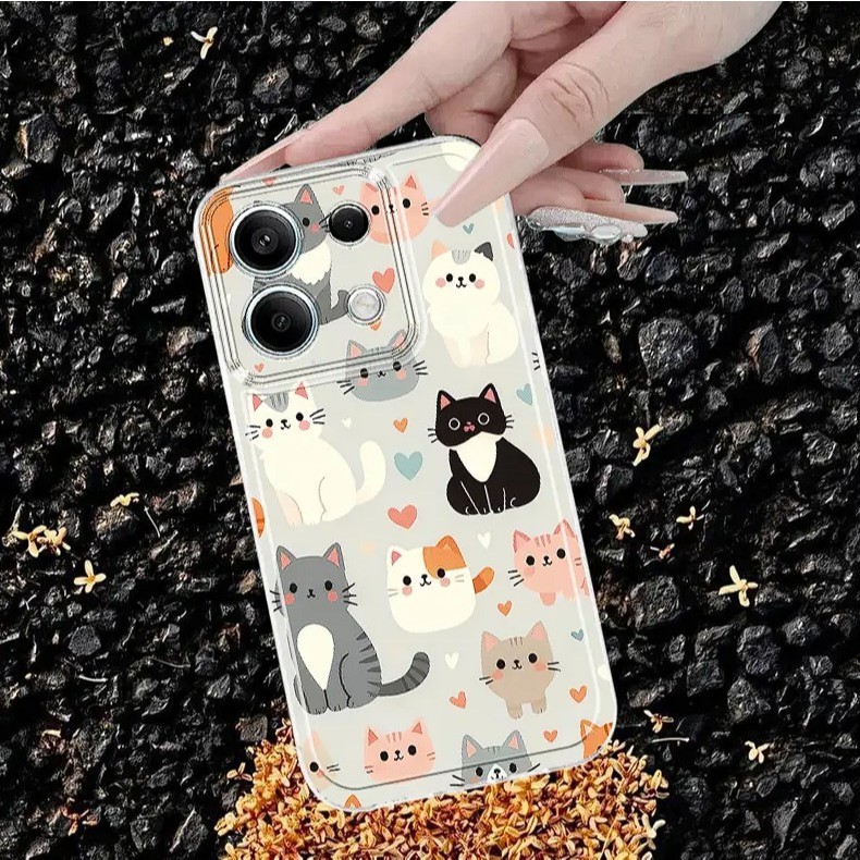 เคส TPU โปร่งใสน่ารัก BIG PLUFFY CATS MOTIF SUITABLE สําหรับ XIAOMI/REDMI/POCO/Mi10/Mi10T Mi11 LITE/